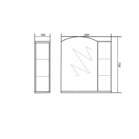 Pint-mirror cabinet (with backlight) right 65 15 cm x 65 cm x 70 cm-1