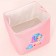 A basket for storing toe with a puff on a rope, 40 x 50 x 48 cm, pink