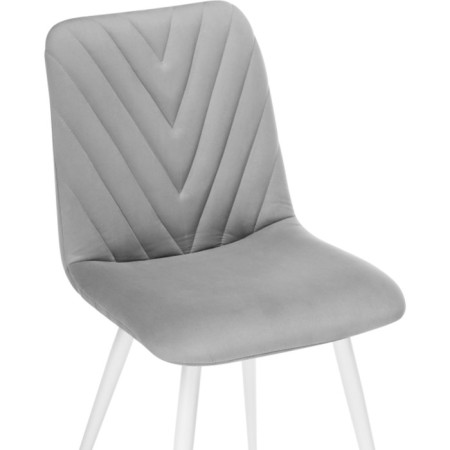STULL OF A METALLARCASA RALF Metal/Velur, White/Gray 44x53x83 cm-4