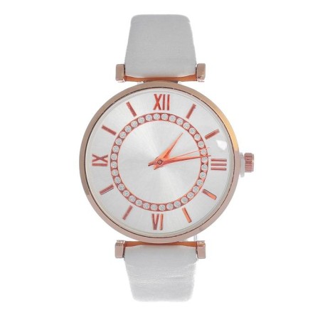 Women's watches female "Melli", D-3 cm, white strap