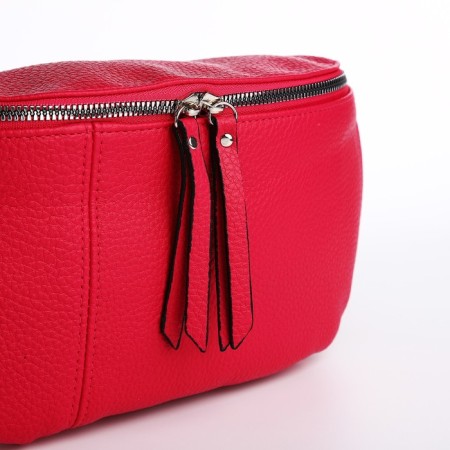 Bag Cross-Bodi with a zipper, red color-2