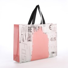 Bag without fastening, gray/pink color