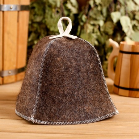 Cap for the bath gray, Russian felt, 100% "our" wool