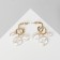 Earrings with pearls "Artemis" Trio, white color in gold