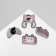 Set of icons (4 pcs.) "Cot-gadgets", white-pink color in ferrous metal
