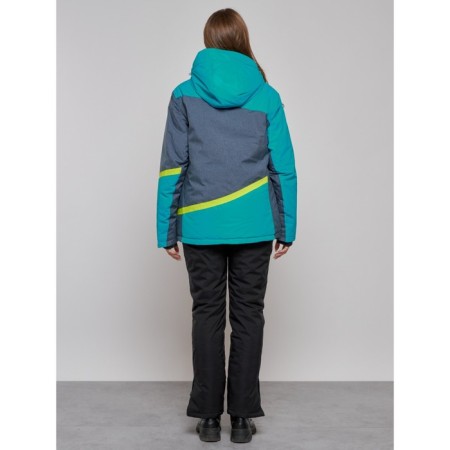 Ski jacket female winter, size 54, green color-4