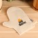 Bath white set 2 objects (hat, mittens) with embroidery "Give the heat"