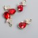 Decor for creativity metal, rhinestones "Rubin drop with a butterfly" gold 1.4x2.7 cm