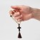 Wooden “Orthodox” parsing with a cross, 30 beads, milk color