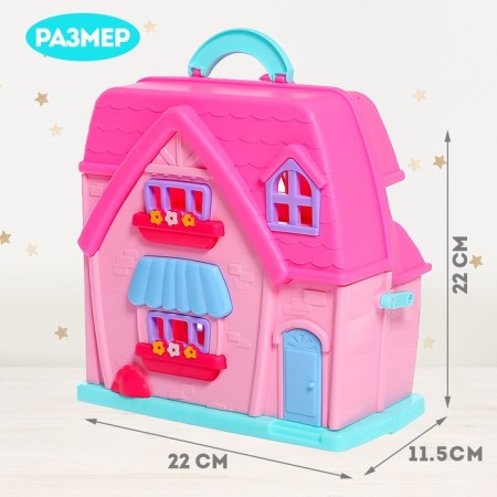 Plastic house for dolls "Family" with figures and accessories, light, sound-2