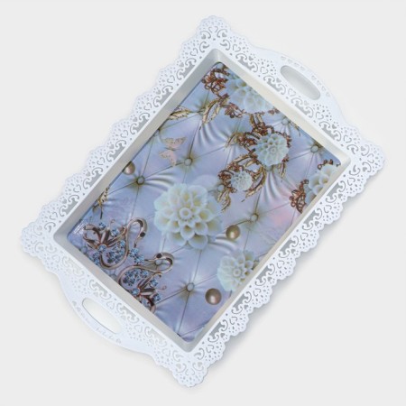 Plastic rectangular tray "openwork border", 35 × 24 × 2 cm, color mix-6