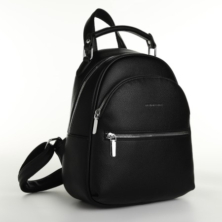 City backpack on a zipper, black color