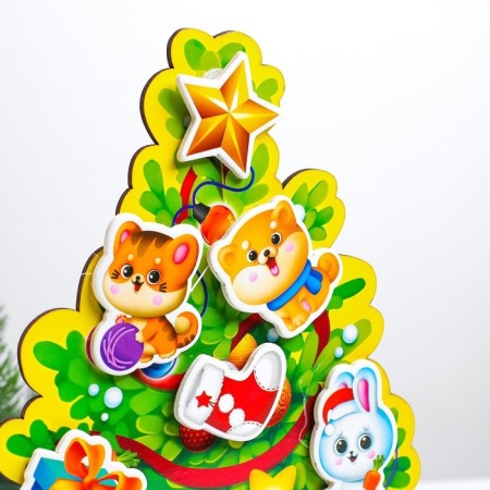 New Year's puzzle with Velcro "New Year! Dress the Christmas tree "-1