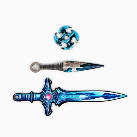 A set of weapons "Ice", sword, shuriken, kunai-1