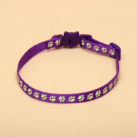 Fly collar "shower" luminous, with a bell, 30 x 1 cm, polyester, purple-1