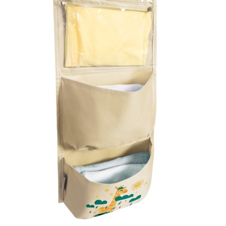 Pockets in the kindergarten "Giraffe", for a children's cabinet, 83x24 cm, beige-6