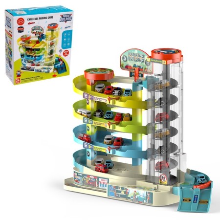 Parking "City", 6 cars, elevator, light and sound