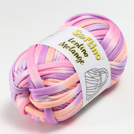 Knitted yarn 95% cotton, 5% elastan "Lentino melange" 100 g 30 m color 22 22-1