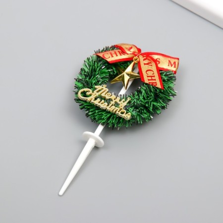 Decor for creativity "New Year's wreath with a star" 6.5 cm-1