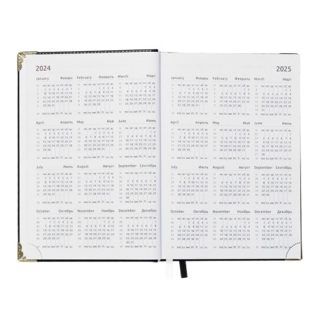 Gift Davente.bellagio Set Dated Dated 2024, A5, 176 sheets, hard cover, Block 70 g/m2, black + ballpoint pen-6