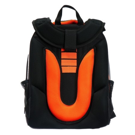 School backpack 38 x 30 x 16 cm, ergonomic back, Stavia "Super Car", black/orange-5