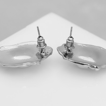 Earrings with pearls "exclus" velvet, silver color-2