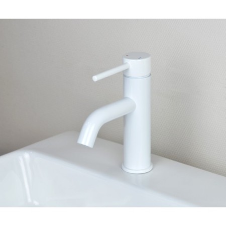 Bronze de Luxe Scandi 1451W shell mixer, one -leaf, pour 116 mm, white-2