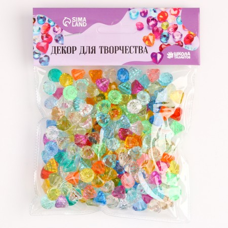 Crystals are plastic decorative, set of 120 g, size 1 pc. - 1 × 1.2 cm, color mix-1