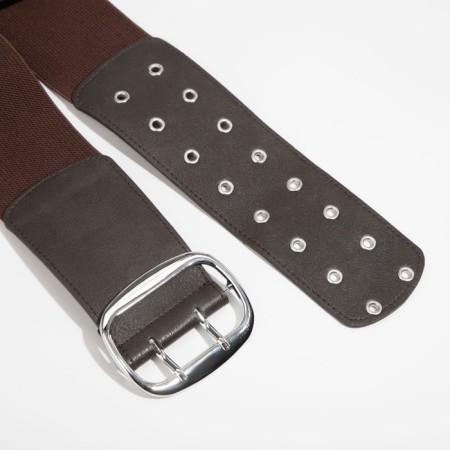 Women's belt, elastic band, XS-L, width 7.5 cm, brown color