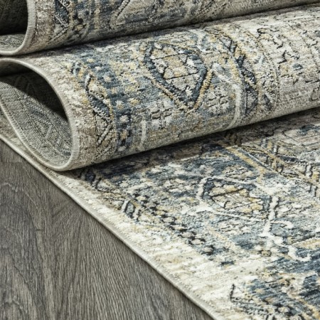 Rectangular Lysandra Hali Shanti carpet, size 300x200 cm, Cream color-3