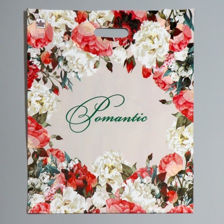 Package "Noble flowers", polyethylene with a cut pen, 38 x 45 cm, 60 μm
