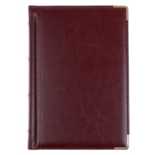 Diary half -dated A5+, 208 BOSS sheets, solid cover, artificial leather, gold cut, brown