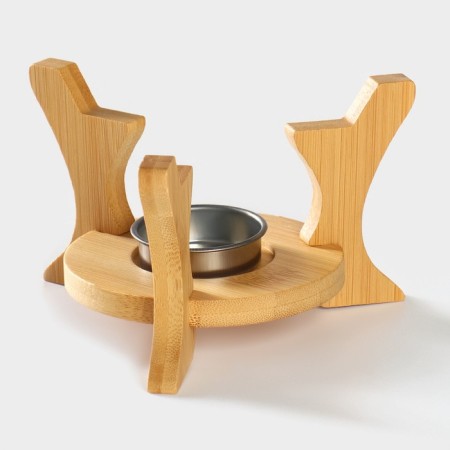A porcelain teapot on a stand from Bellatenero bamboo "Tulip", 700 ml, white color-9