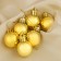 Set of balls plastic D-3 cm, 6 pcs "gloss" gold