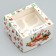 Folding box for 4 cupcakes with the window “Happy New Year!”, Sweets, 16 x 16 x 10 cm, New Year