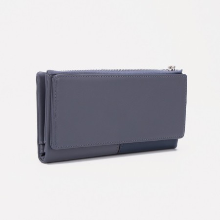 Women's wallet on the button, blue color-1