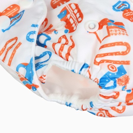 A set of reusable diapers "Machines", 3-8 kg, white, blue, 2 pcs., I crush me-6