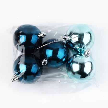 Christmas balls New Year, for the New Year, D = 6 cm, 5 pcs., Blue and blue color-3