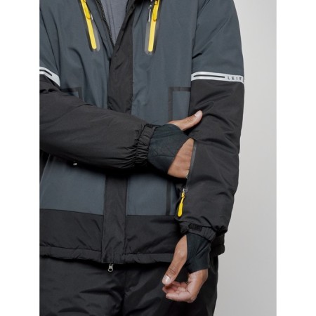 Male winter ski costume, size 54, dark gray color-8
