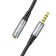 Hoco UPA20, Jack 3.5 mm (M) cable - jack 3.5 mm (F), 2 m, nylon, gray