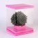 Box for flowers with a vase and PVC windows are folding, 23 x 30 x 23 cm, plain, pink