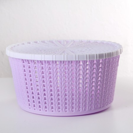 Storage basket with a “weaving” lid, 25 × 12.5 cm, color mix
