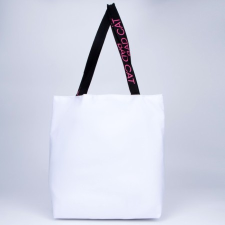 Bad Copper Bad Cat without a zipper with lining, external pocket, white color-4