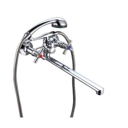 Bath mixer "RMS" SL138-140P, pour 350 mm, shower set, zinc, chromium