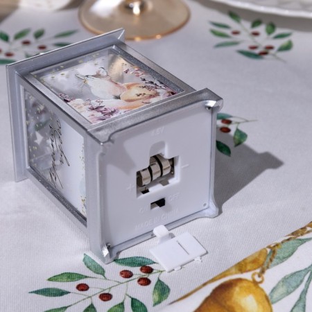 LED figure "Silver Lantern with a fox" 6.3 × 12 × 6.3 cm, plastic, batteries AG13x3, glow warm white-2