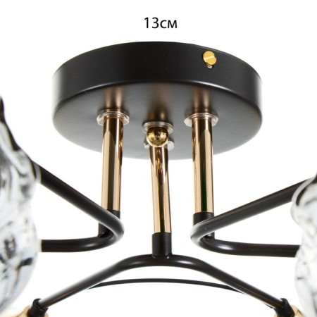 Svetogor chandelier "Light" 6x60W E27 Black 64x64x21cm-4