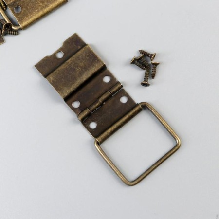 The overhead loop with emphasis is the opening angle of 90 degrees + nails. bronze set 5 pcs 4.8x2.4 cm-1