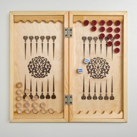 Backgammon 30 x 30 cm, cube 2 pcs-1