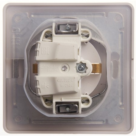 SEM SE GLOSSA, 16 A, 250 V, built -in, with salary, curtains, lid, IP44, white, GSL000148-2