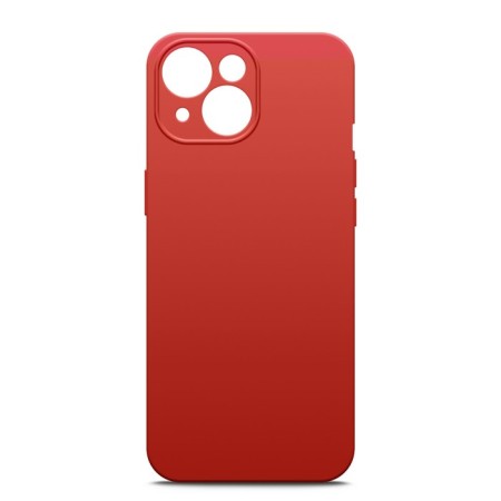 Borasco cover for iPhone 15, Soft Touch, silicone, microfiber, red